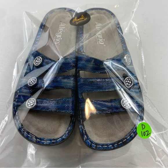 Alegria by PG Lite Fiona Fio-140 Blue Triple Strap Slide Sandals Sz 37 7/7.5‎ - Picture 12 of 12